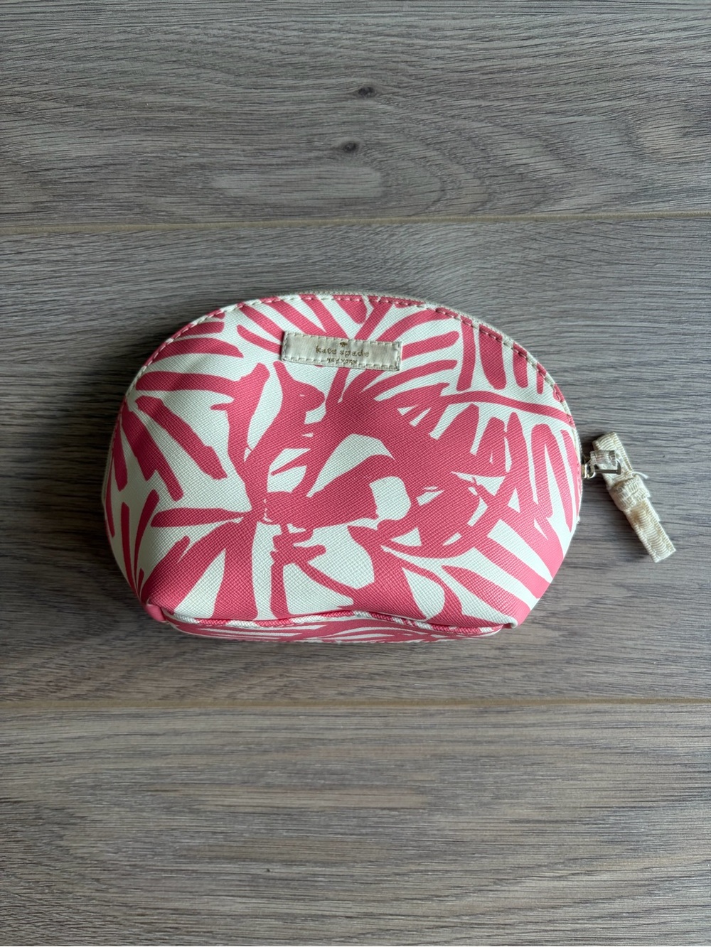 🌴 Kate Spade New York Pink Palm Print Cosmetic Pouch | Makeup Bag 💗